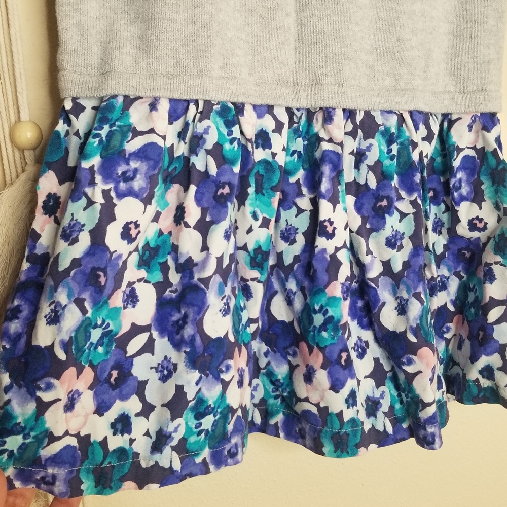 Gymboree Girl's Sweater Floral Dress 6 - Picture 3 of 6